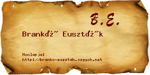 Brankó Euszták névjegykártya